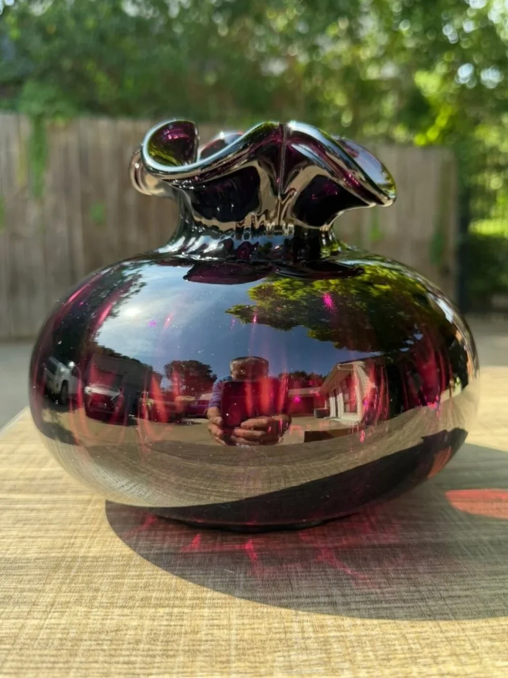 Vintage Amethyst Purple Hand Blown Art Glass 7